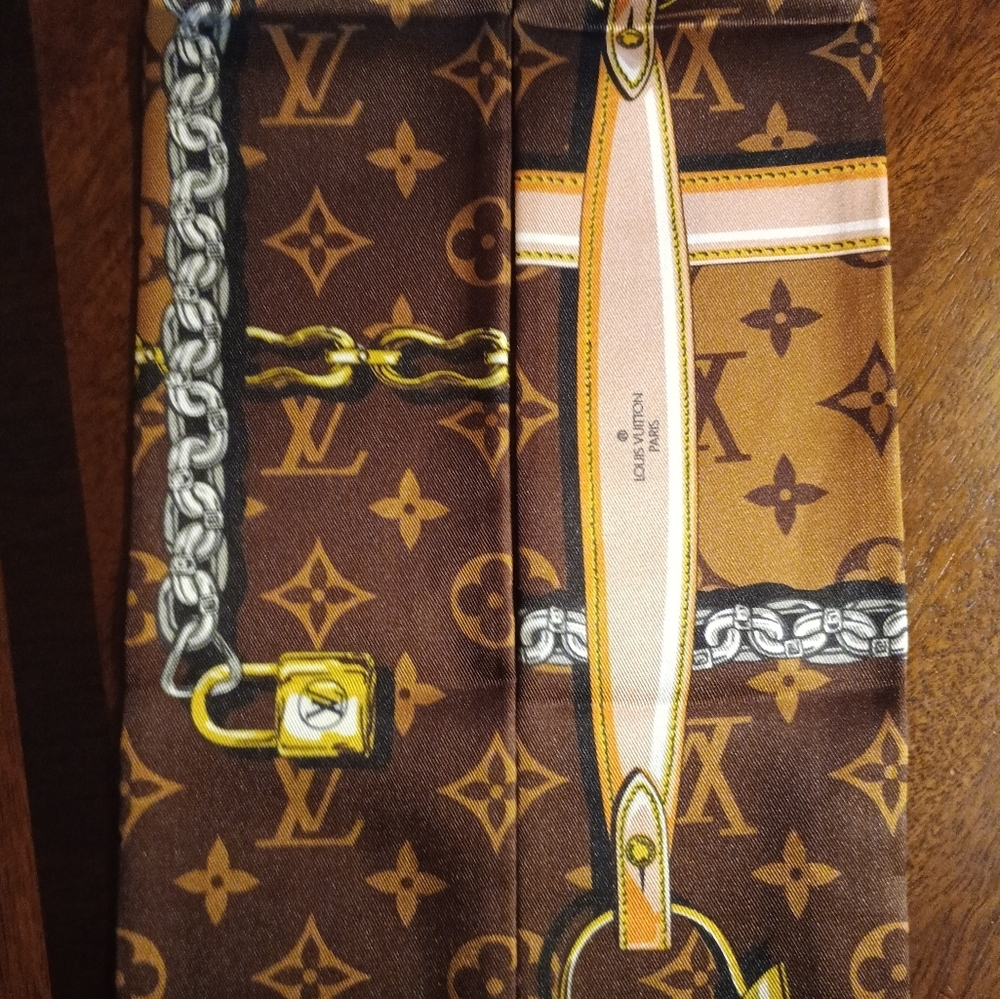 Louis Vuitton Monogram Brown and Gold Twilly - Picture 10 of 11